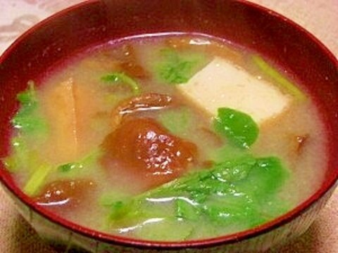 玉ねぎ氷入り＊クレソンとナメコのお味噌汁